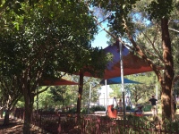 Shade Cloth Over Children's Play Area Sydney is so sunny that they have to put shade cloth over kids' play areas in parks.